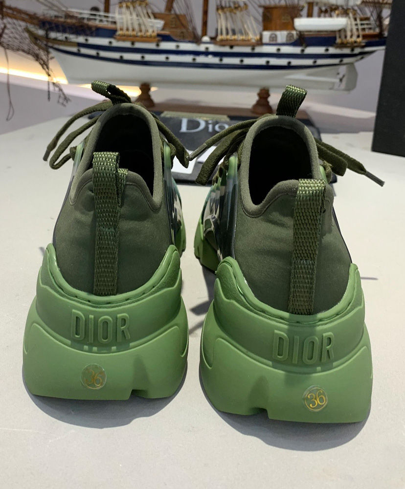 Christian Dior Indigo Blue D-Connect Neoprene Sneaker Dark Green - Image 7