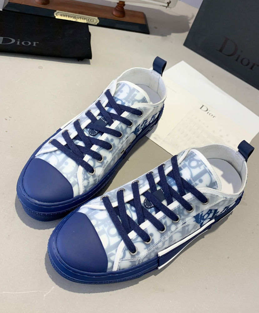 ChristIan Dior B23 Low-Top Sneaker In Blue Dior Oblique Blue - Replica ...