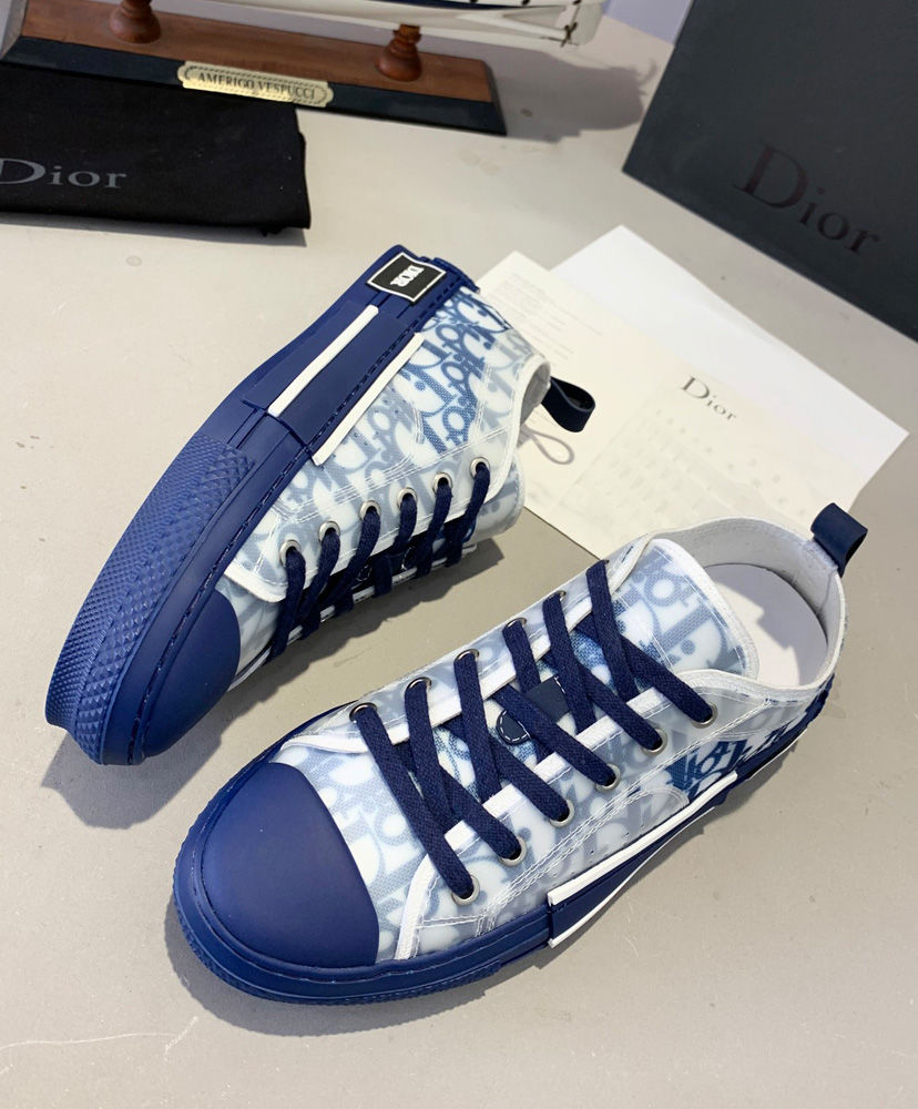 ChristIan Dior B23 Low-Top Sneaker In Blue Dior Oblique Blue - AlimorLuxury