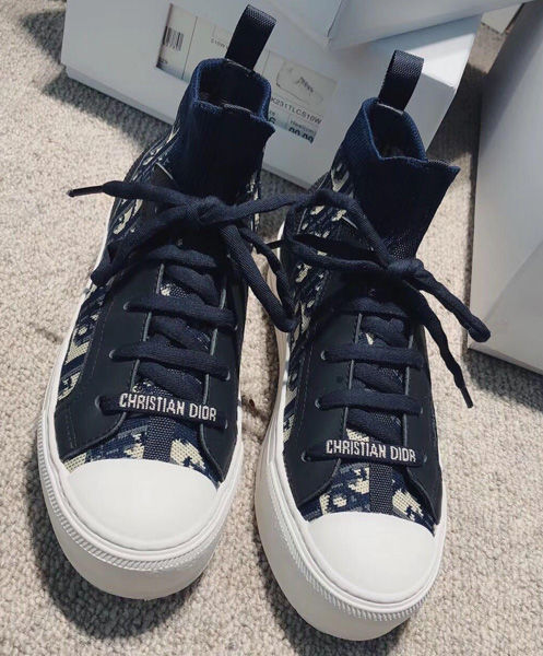 Christian Dior Women's Walk'n'Dior Mid-Top Sneaker Dark Blue