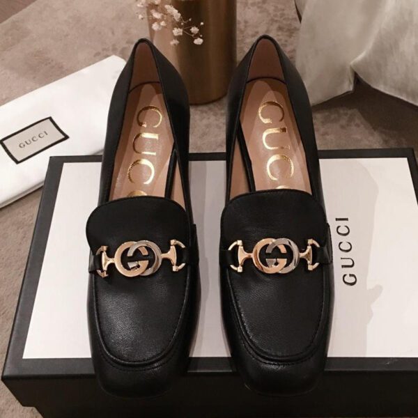 Gucci Women's Zumi Leather Mid-heel Loafer 575832