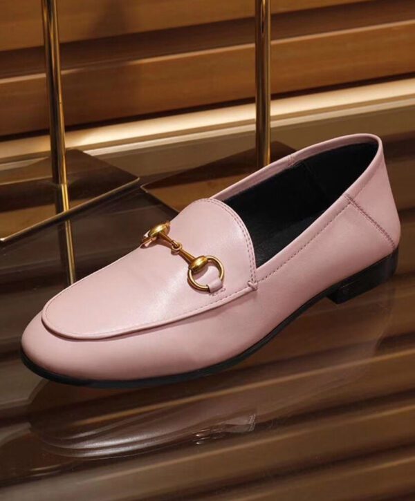 Gucci Women's Leather Horsebit loafer 414998 Pink - AlimorLuxury