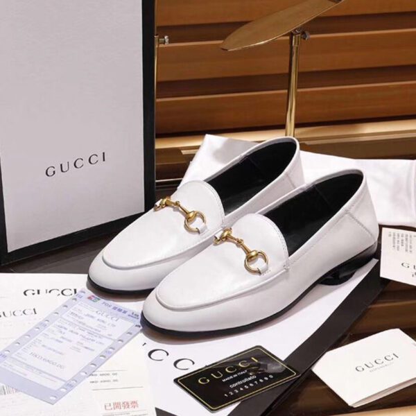 Gucci Women's Leather Horsebit loafer 414998 White