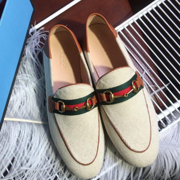 Gucci Women's Horsebit loafer with Web 583363 Coffee