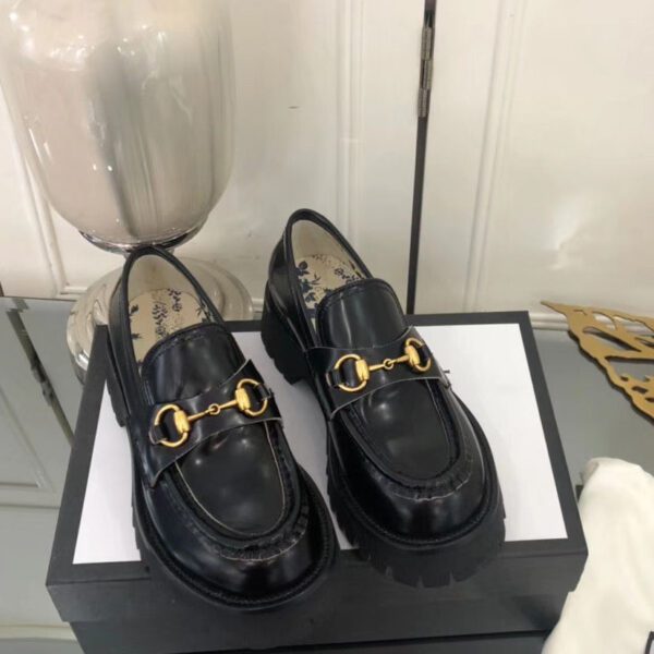 Gucci Women's Leather Lug Sole Loafer 577236 Black