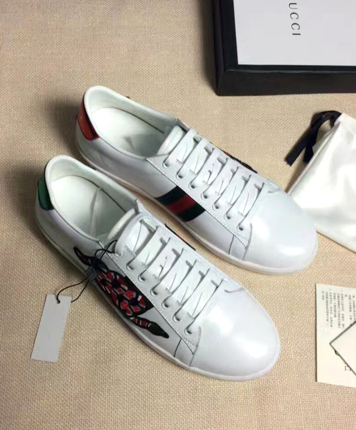 Gucci Ace Embroidered Low-top Unisex Sneaker 456230 White - Replica ...