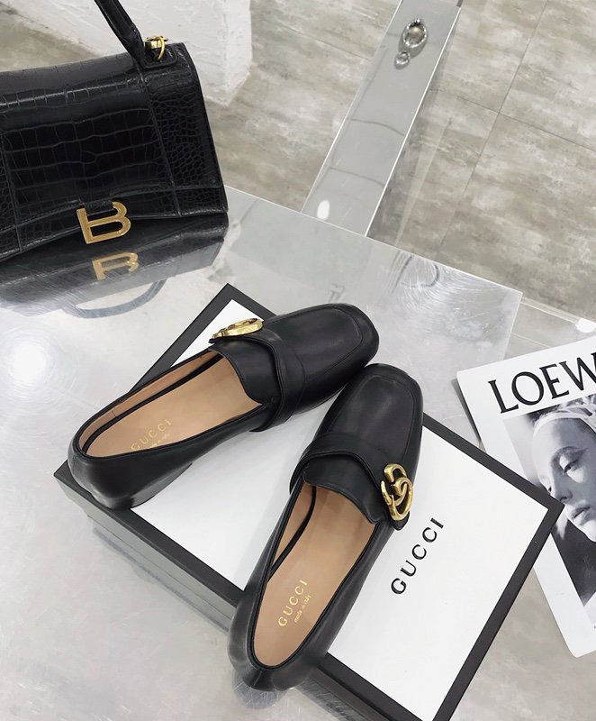 Gucci Leather loafer with Double G Black - Image 2