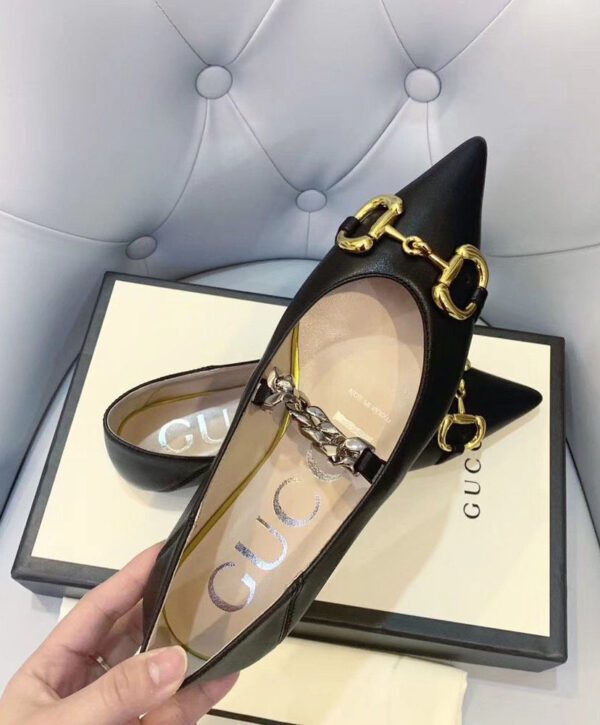 gucci ballerina flats with chain