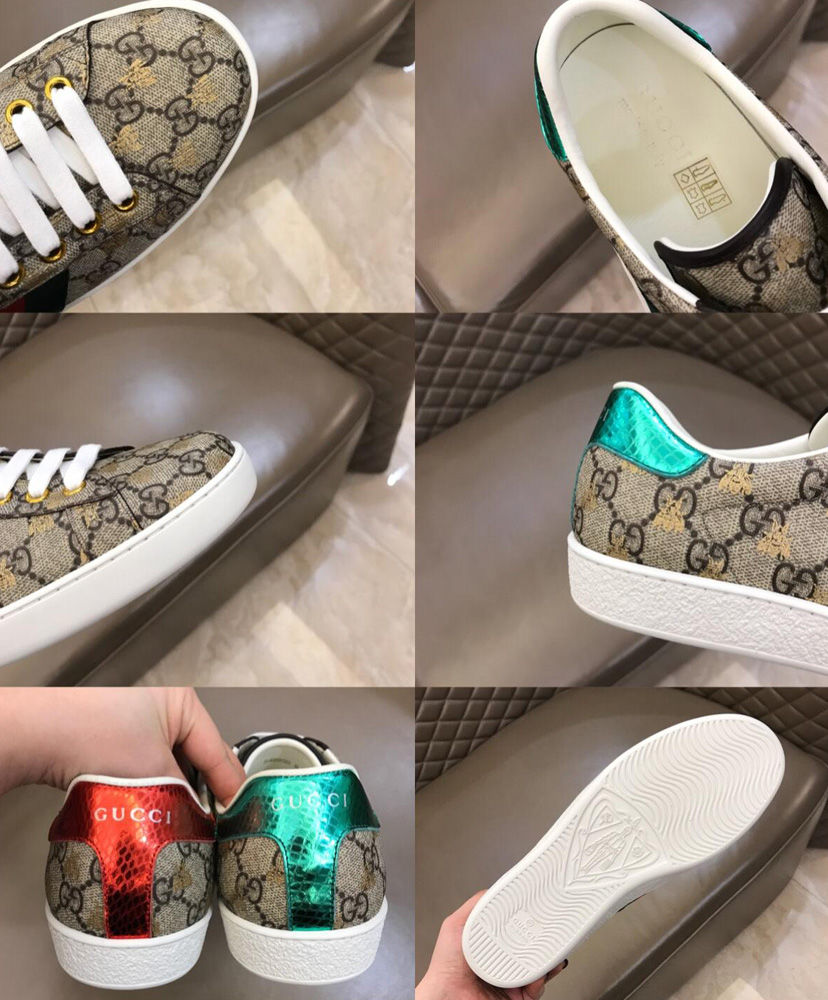 Gucci Unisex Ace GG Supreme bees sneaker 548950 Coffee - Image 9