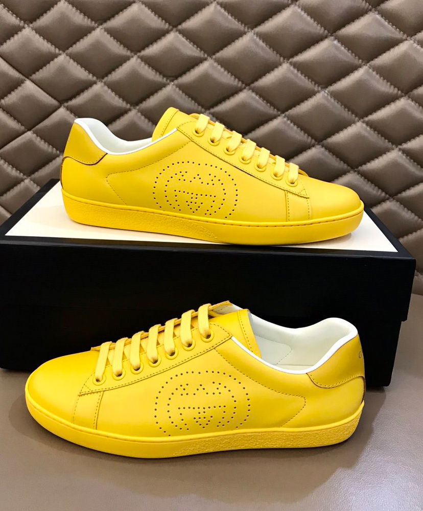 Gucci Unisex Ace sneaker with Interlocking G Yellow - AlimorLuxury