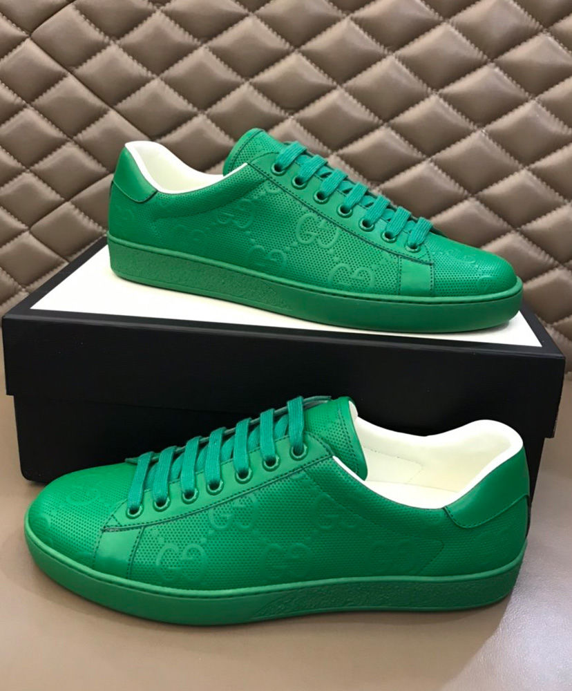 Gucci Unisex Ace GG embossed sneaker Green - Image 3