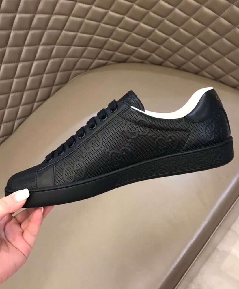 Gucci Unisex Ace GG embossed sneaker Black - Image 6