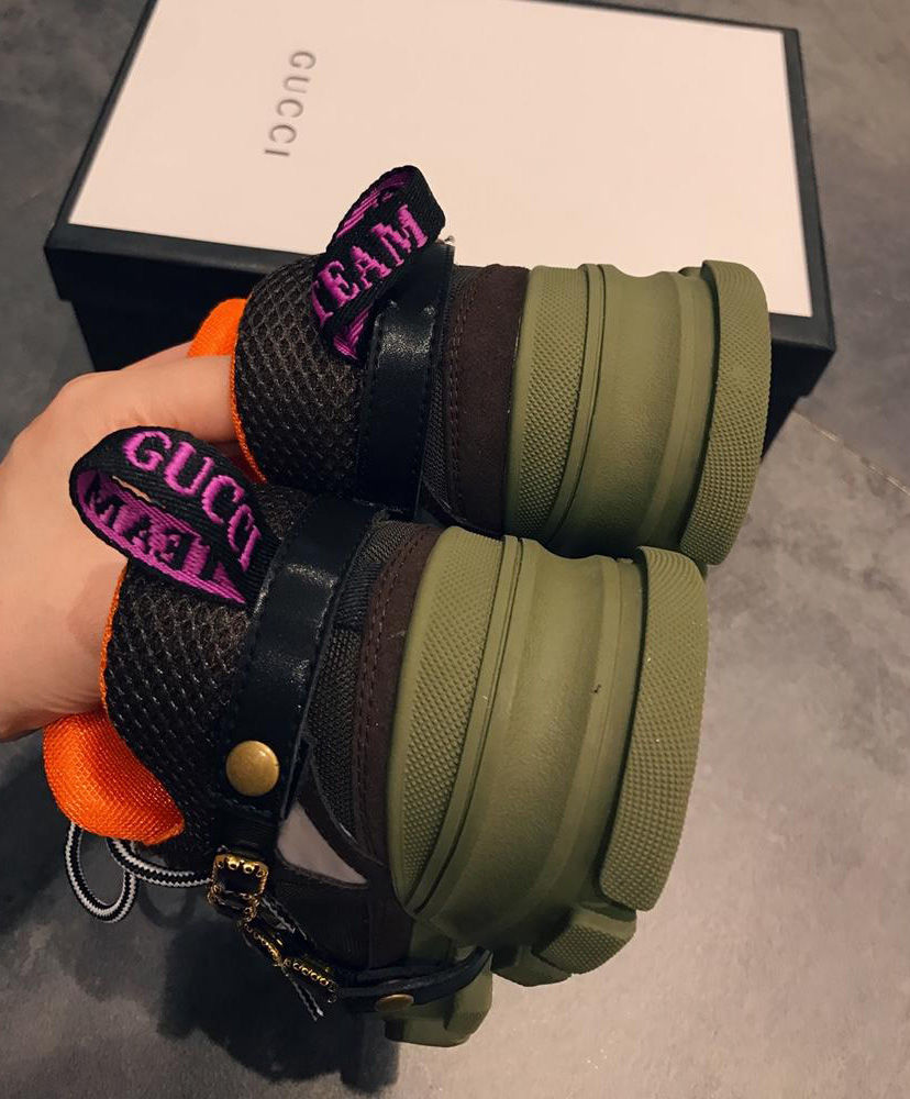 Gucci Women's Flashtrek sneaker with removable crystals 537133 Green - Image 5