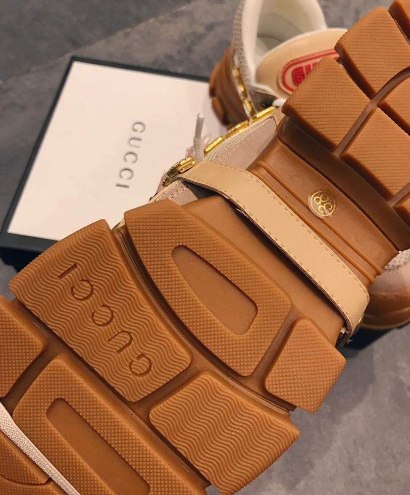 Gucci Women's Flashtrek sneaker with removable crystals 540688 Apricot - Image 6