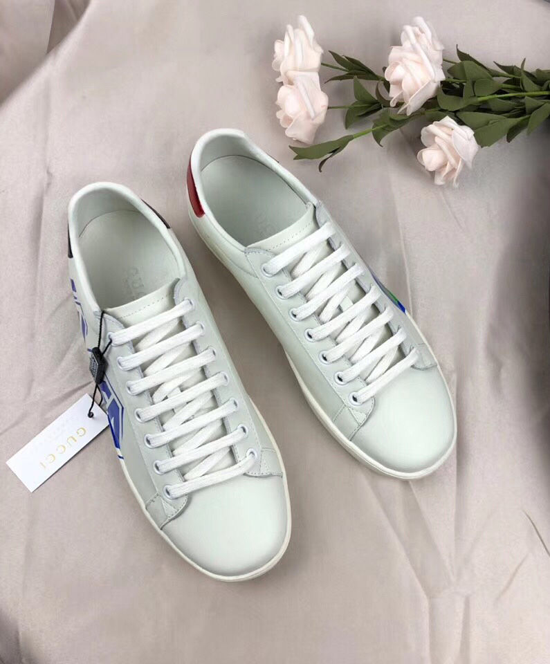 Gucci Unisex Ace series Loved printed sneakers White