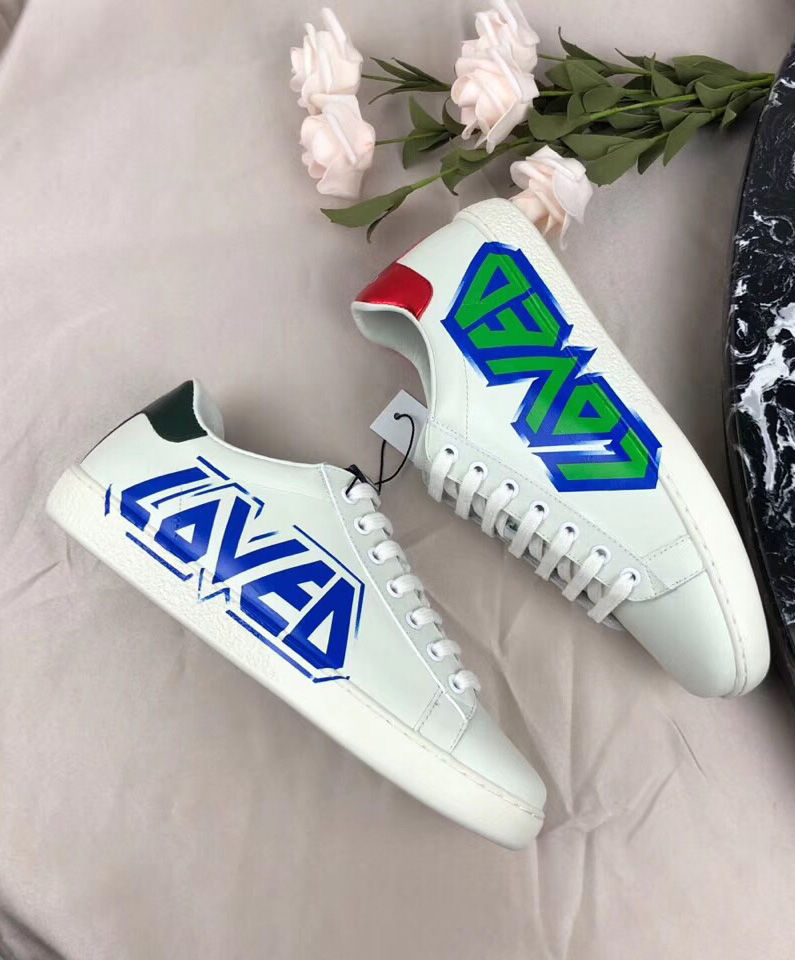 Gucci Unisex Ace series Loved printed sneakers White - Image 2