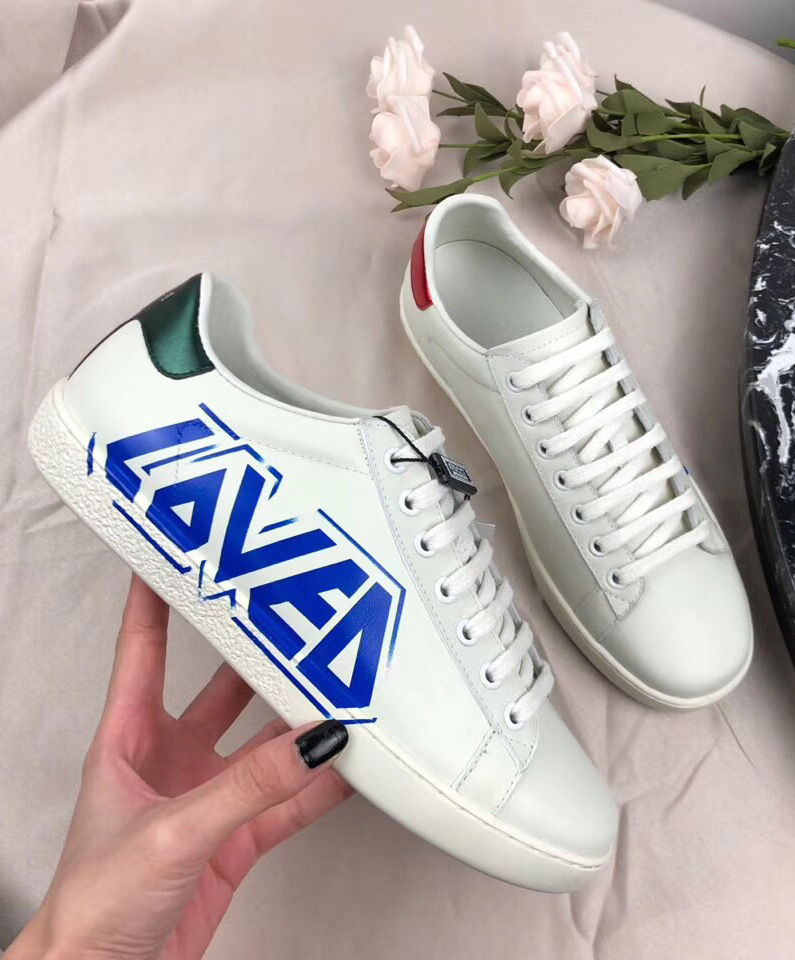 Gucci Unisex Ace series Loved printed sneakers White - Image 3