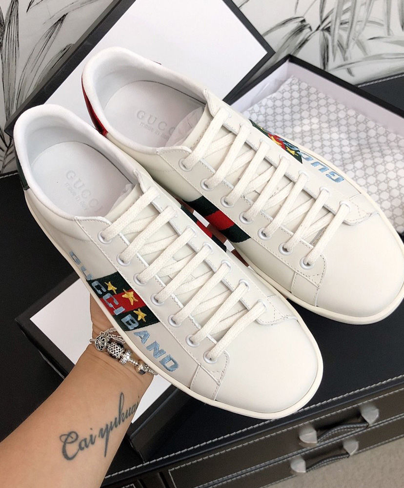 Gucci Unisex Ace sneaker with Gucci Band 603693 White - Image 3