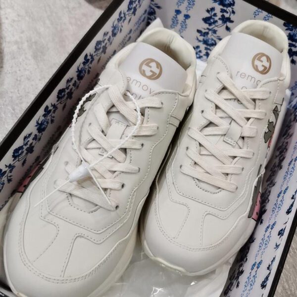 Gucci Unisex Rhyton Sneaker With Gucci Strawberry 576963 Cream