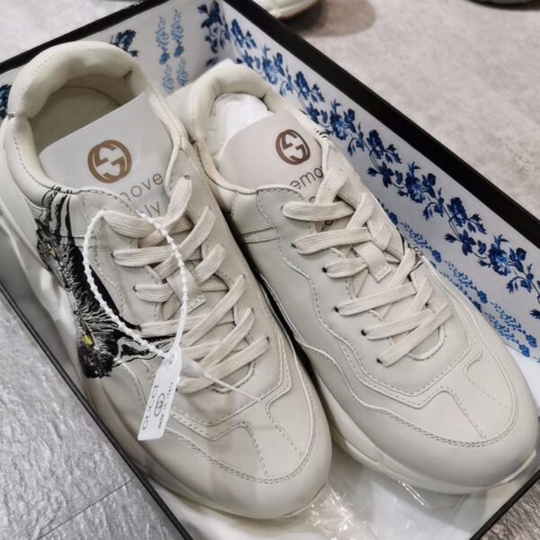 Gucci Unisex Rhyton Sneaker With Mystic Cat 583337 Cream
