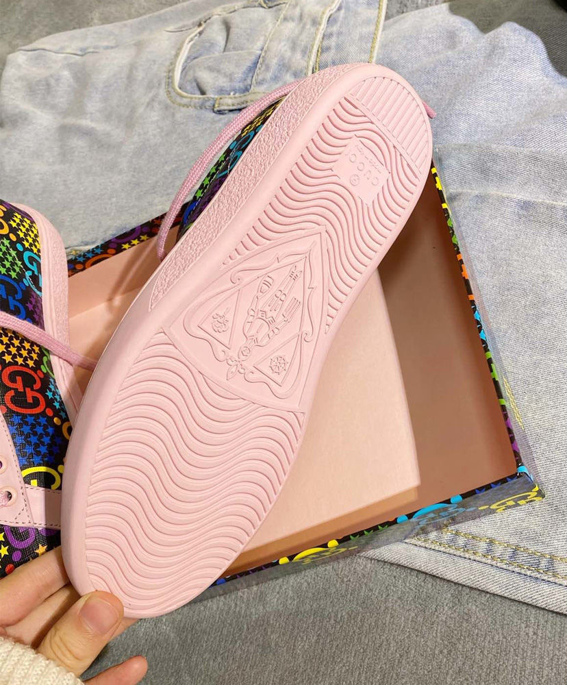 Gucci Unisex GG Psychedelic Ace Sneaker 610086 Pink - Image 8