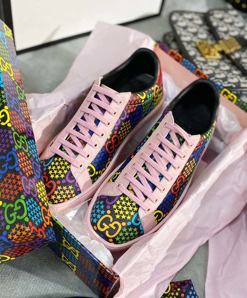 Gucci Unisex GG Psychedelic Ace Sneaker 610086 Pink