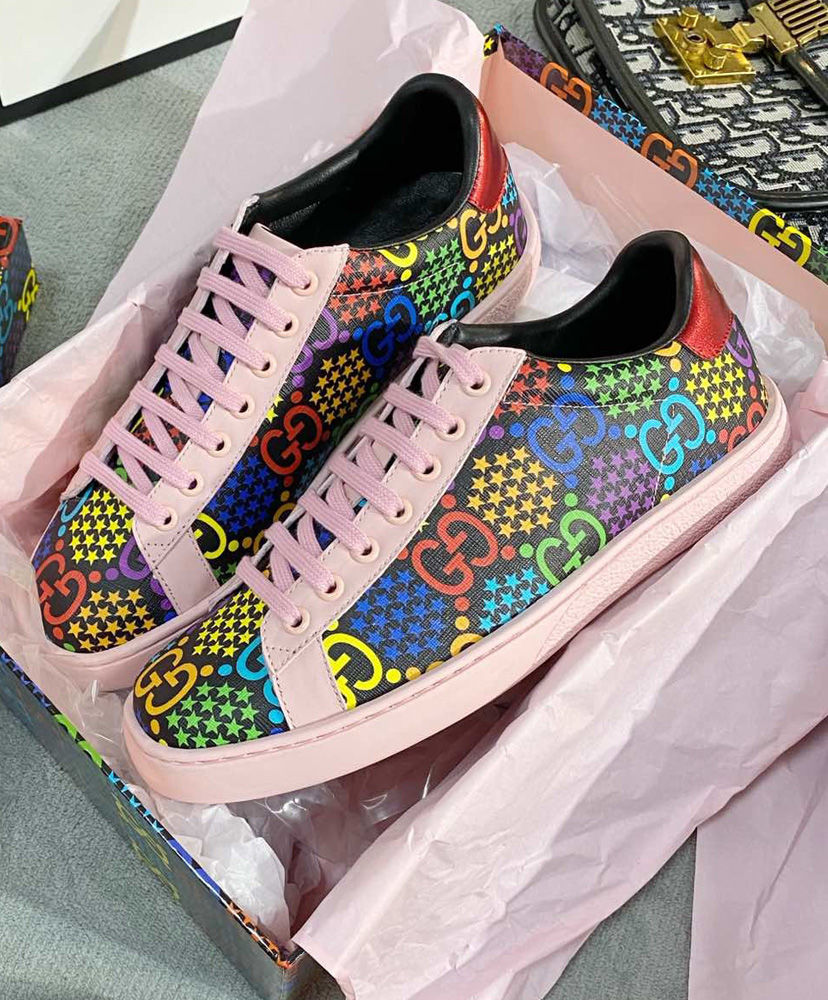 Gucci Unisex GG Psychedelic Ace Sneaker 610086 Pink - Image 2
