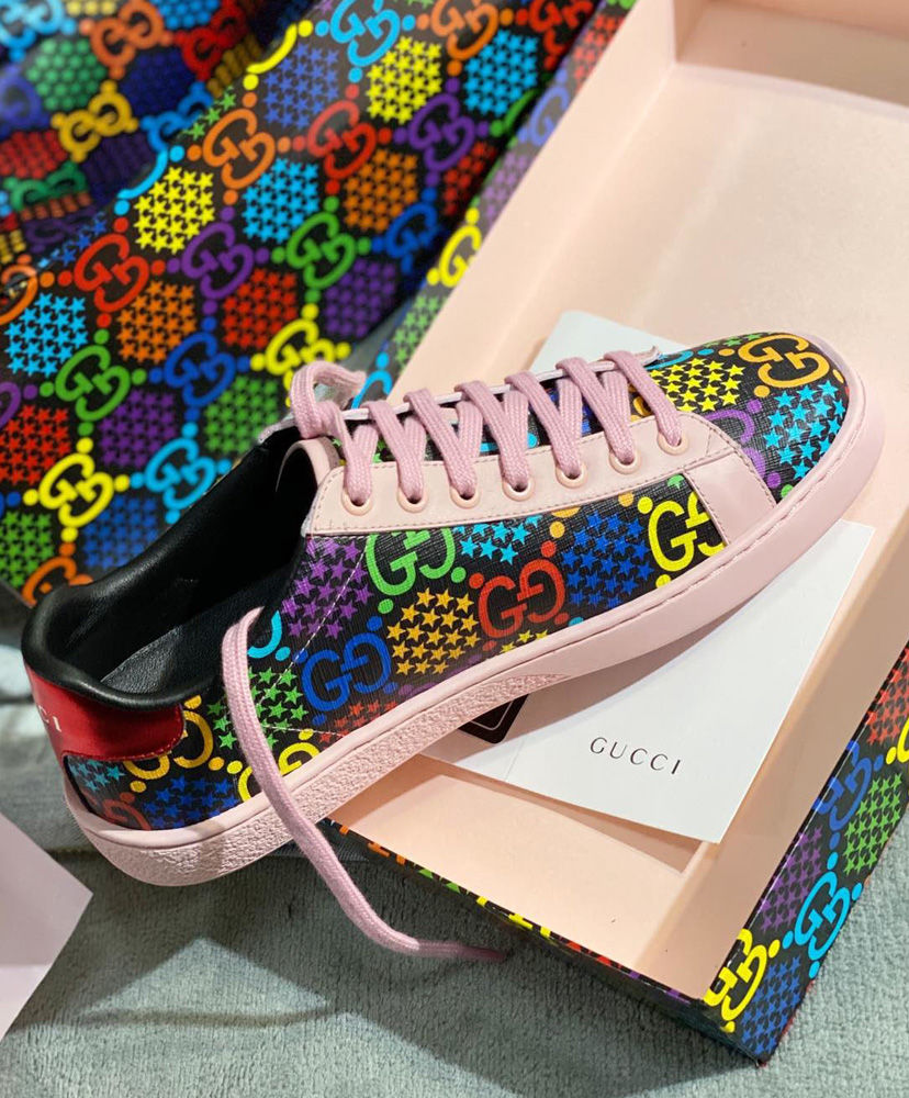 Gucci Unisex GG Psychedelic Ace Sneaker 610086 Pink - Image 4