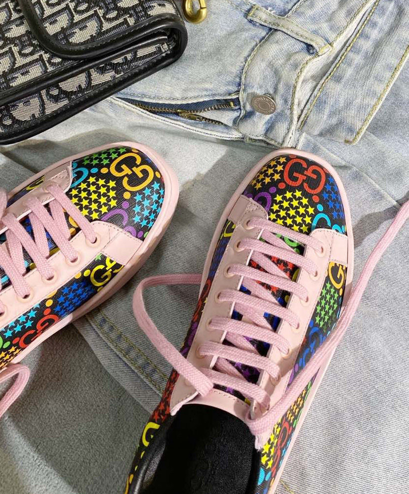 Gucci Unisex GG Psychedelic Ace Sneaker 610086 Pink - Image 5