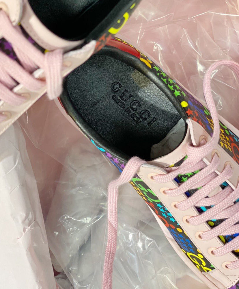 Gucci Unisex GG Psychedelic Ace Sneaker 610086 Pink - Image 6