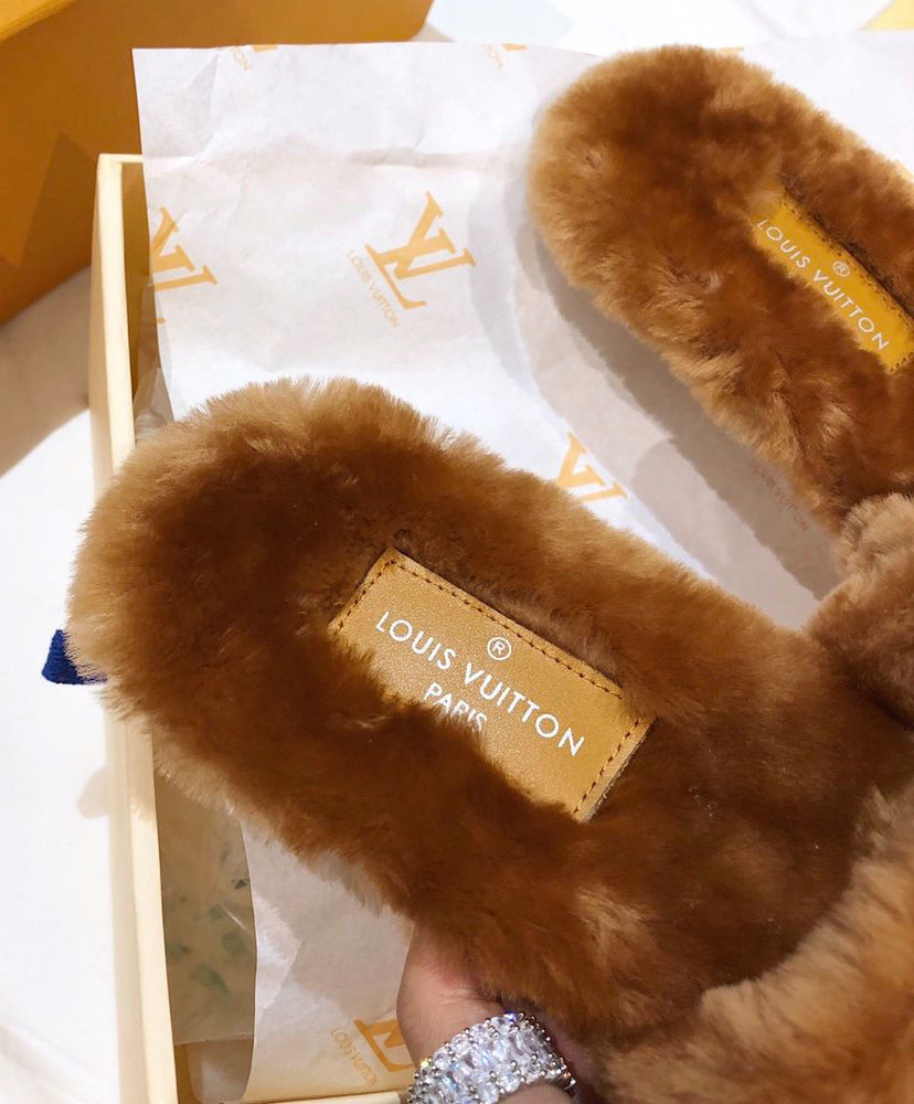 Louis Vuitton Fluffy Slippers Dhgate Blue