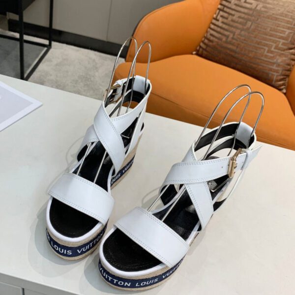 Louis Vuitton Women's Boundary Wedge Sandal 1A64GG White
