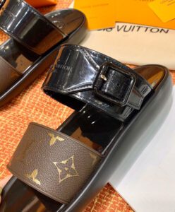 louis vuitton revival flat mule black
