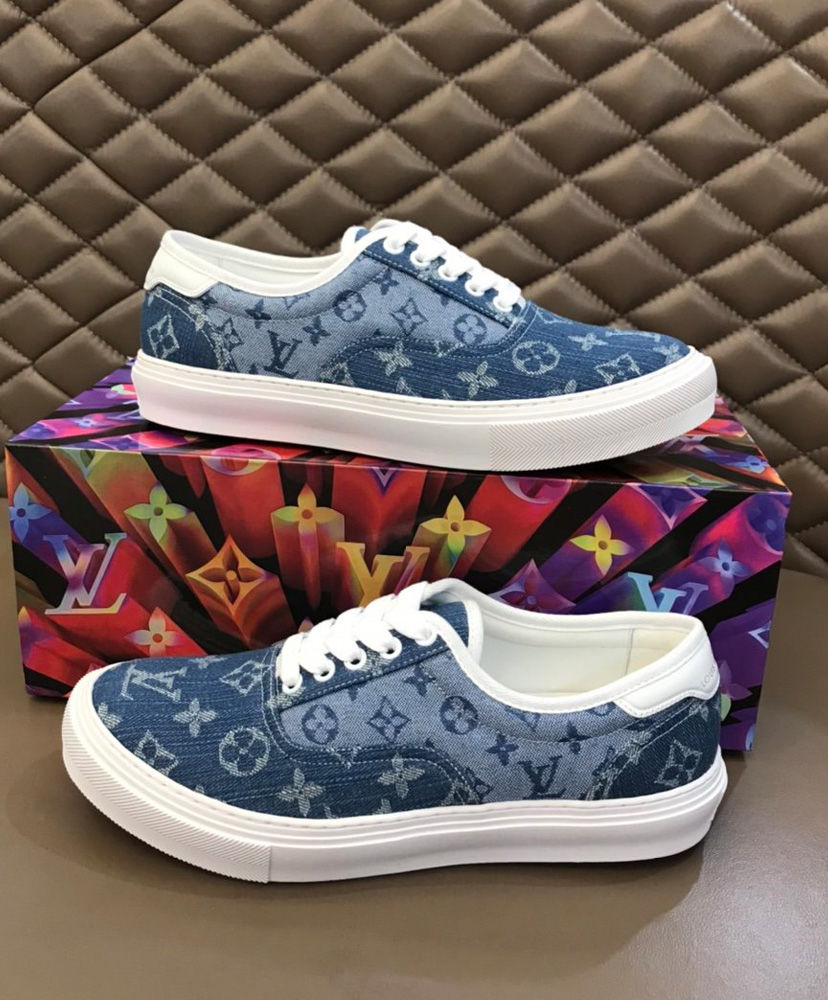 Louis Vuitton Men's Trocadero Richelieu Trainers Blue - Image 3