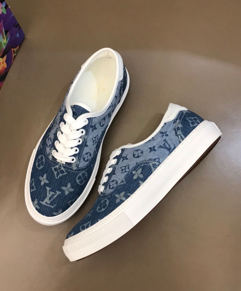 Louis Vuitton Men's Trocadero Richelieu Trainers Blue - Image 5