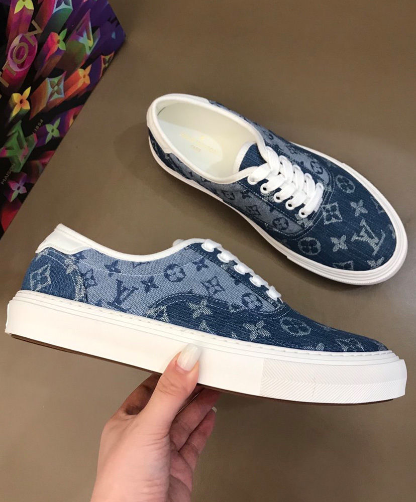 Louis Vuitton Men's Trocadero Richelieu Trainers Blue - Image 6