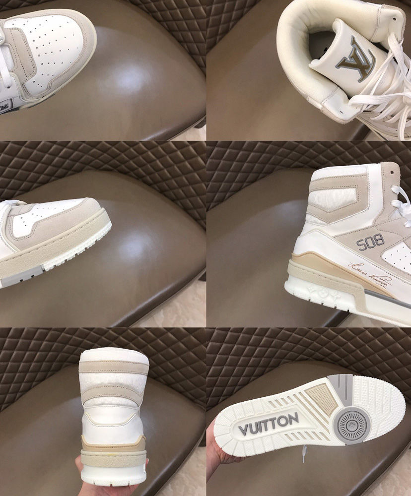 Louis Vuitton Men's LV Trainer Sneaker Boot White - Image 9