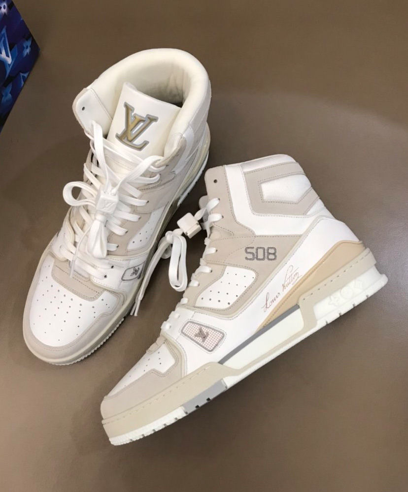 Louis Vuitton Men's LV Trainer Sneaker Boot White - Image 6