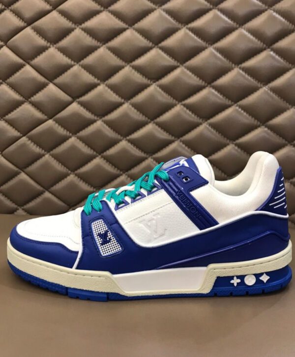 Louis Vuitton Men's LV Trainer Sneaker Blue - AlimorLuxury