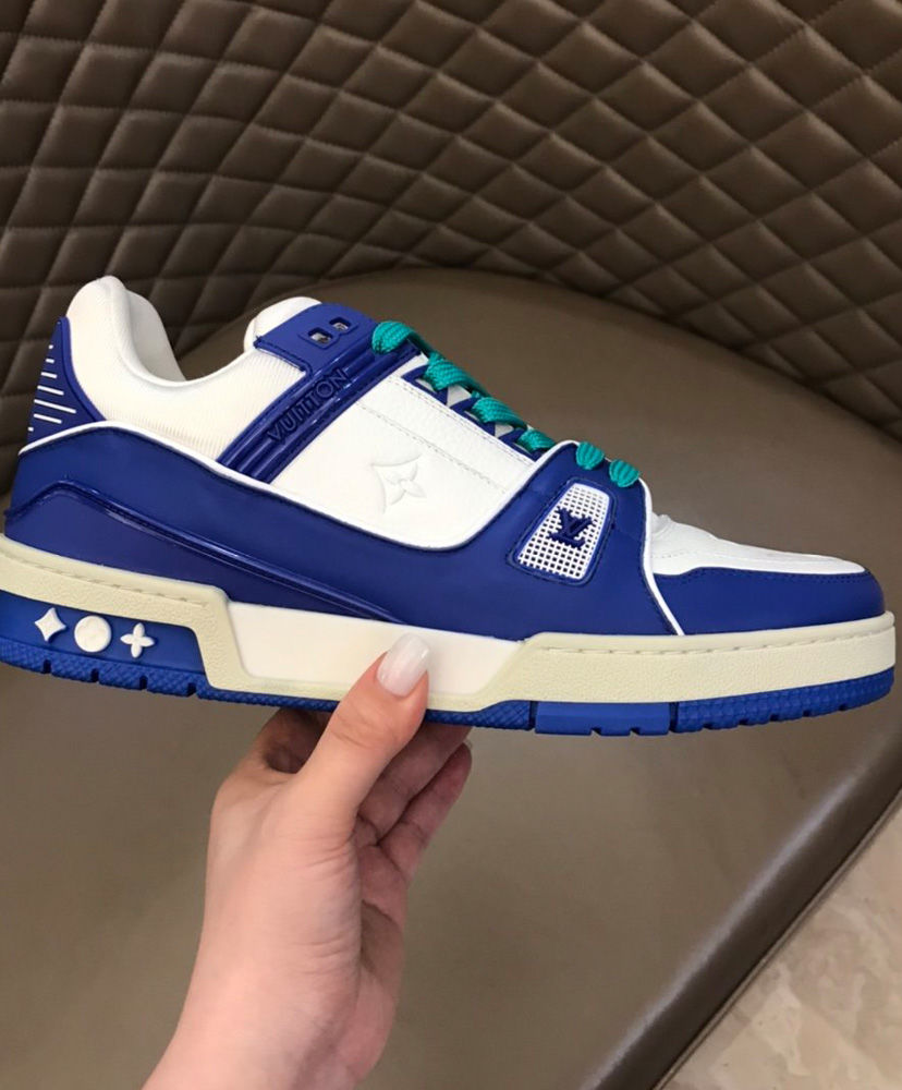 Louis Vuitton Men's LV Trainer Sneaker Blue - AlimorLuxury