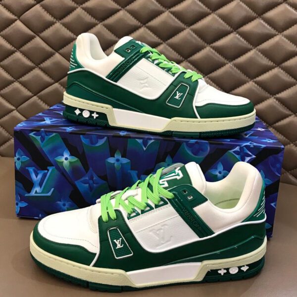 louis vuitton green and white sneakers