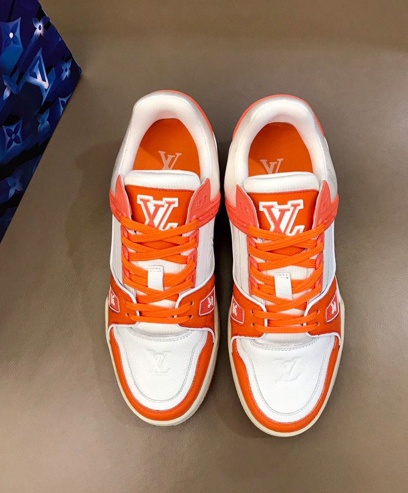 LV Trainer Sneaker Orange 1A811Q  Sneakers, Lv shoes, Lv sneakers mens