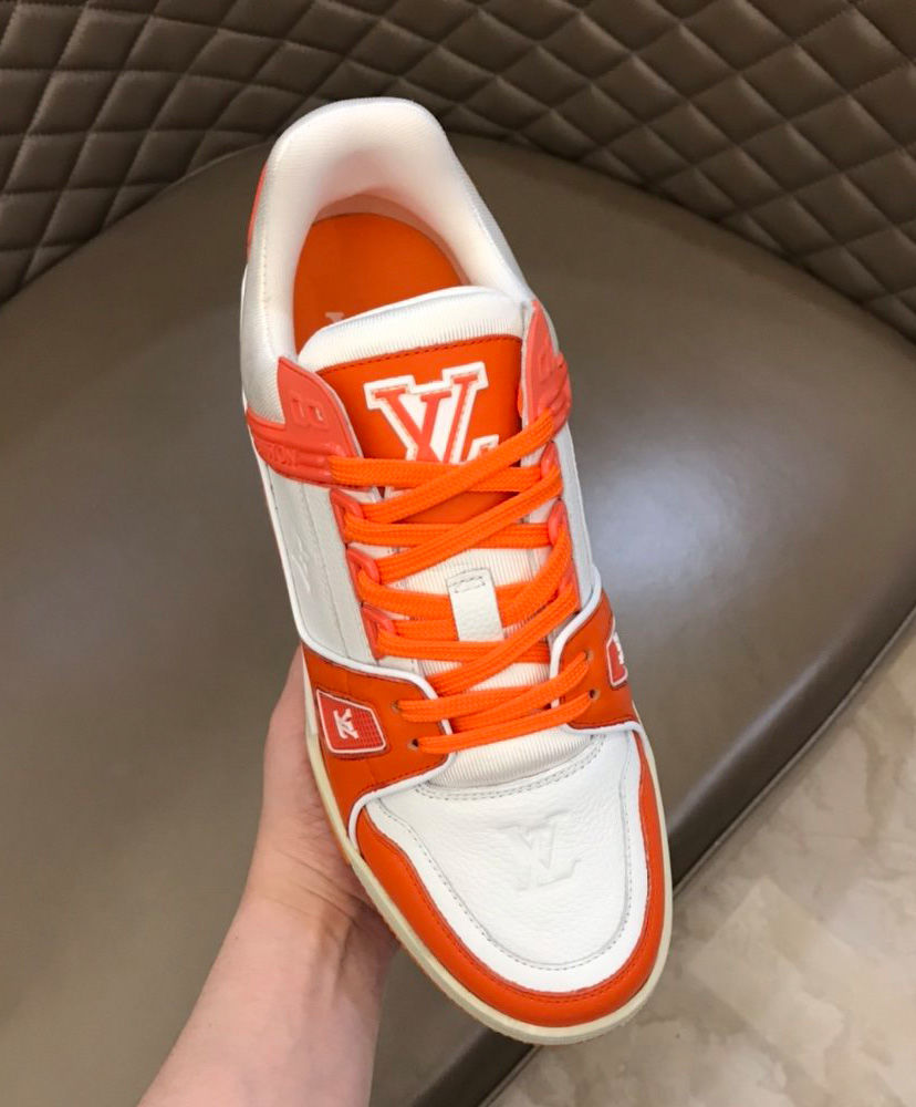 Louis Vuitton Men's LV Trainer Sneaker Orange - AlimorLuxury