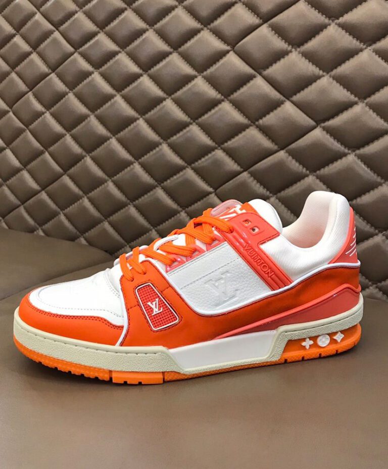 Louis Vuitton Men's LV Trainer Sneaker Orange - AlimorLuxury