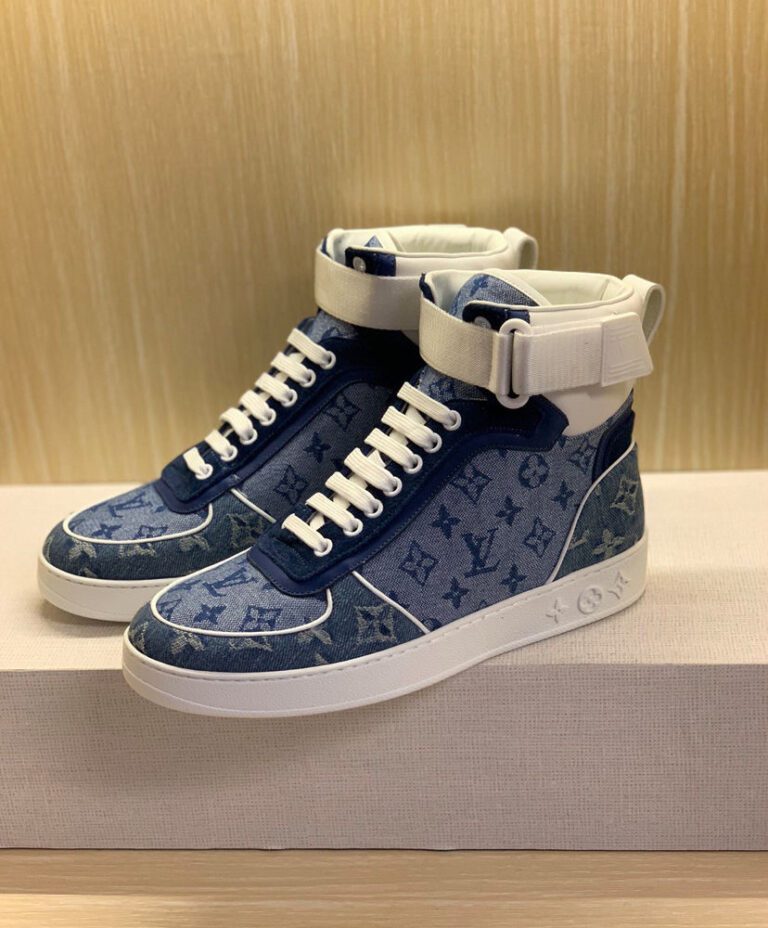 Louis Vuitton Women’s Boombox High-Top Sneakers Blue - Replica Bags and