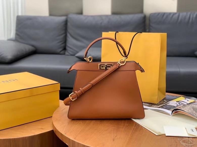 Fendi Peekaboo ISEEU Brown Medium Bag - Replica Bags and Shoes online ...