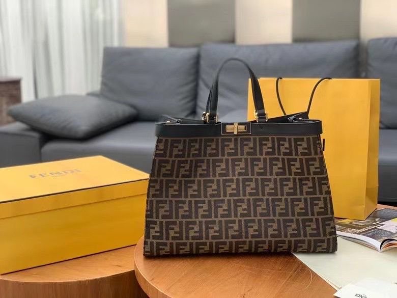 Fendi Peekaboo X-Tote Brown canvas bag - Image 2