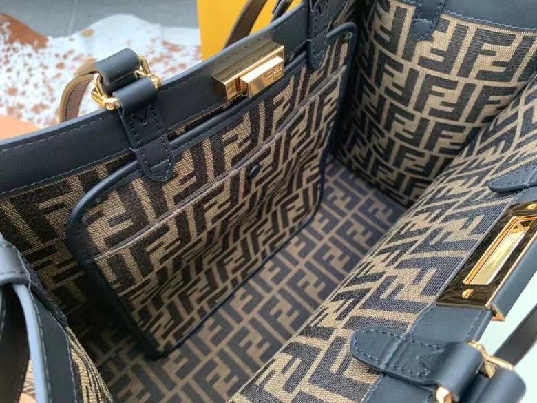 Fendi Peekaboo X-Tote Brown canvas bag - Replica Bags and Shoes online ...