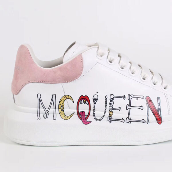 white and pink alexander mcqueen's