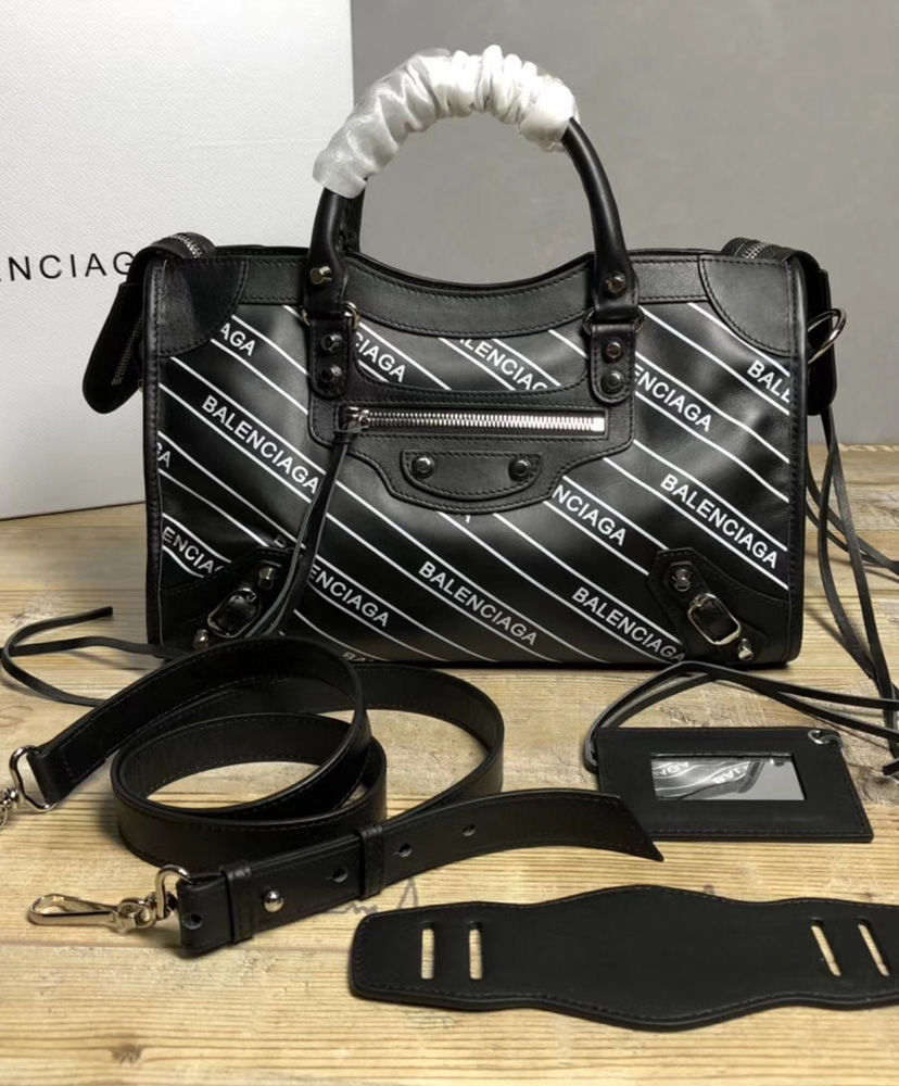balenciaga city logo bag